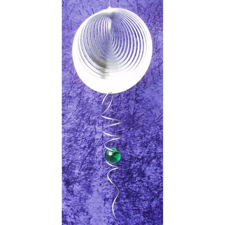 Windspiel Rund "Mitte versetzt" m. kleiner Kugelspirale, grn