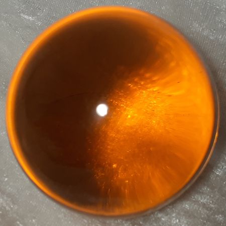 Kristallglaskugel  ca. 70 mm, bernstein